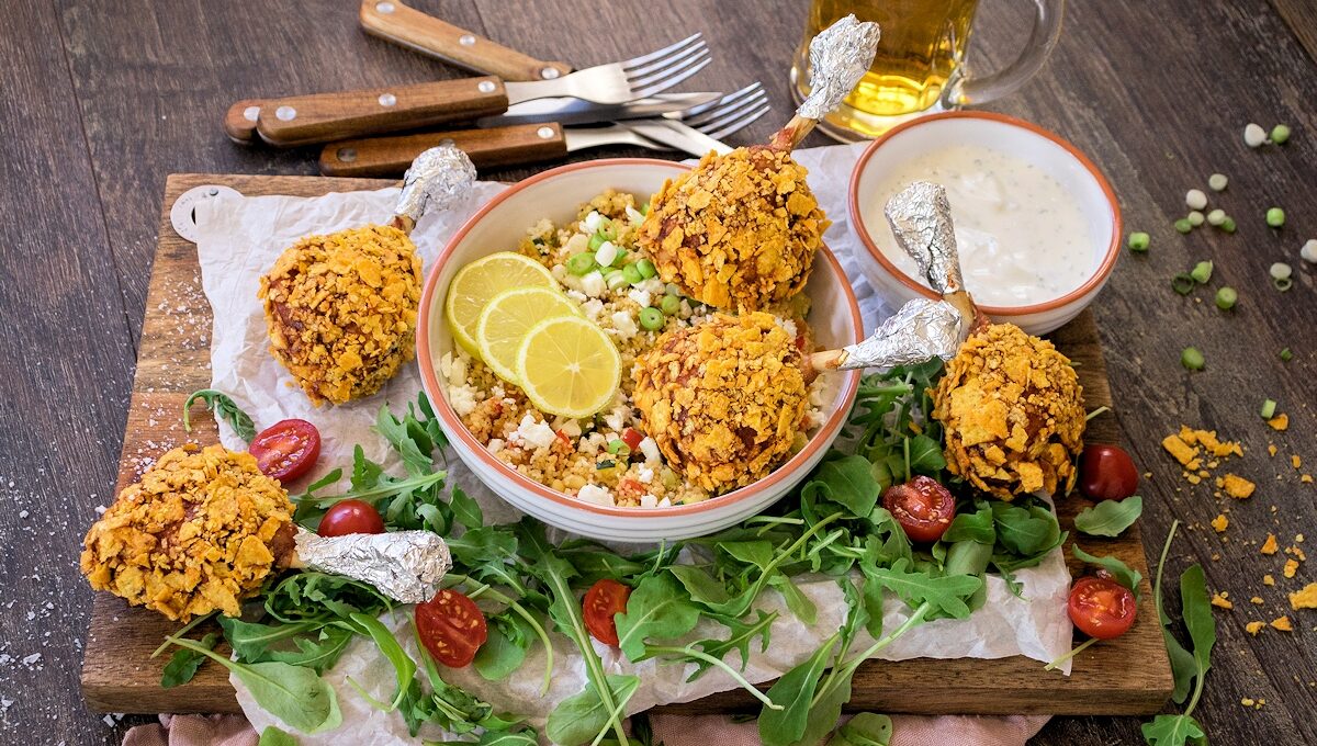 Rezept Hähnchen Lollipops mit Tortilla-Kruste