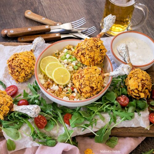 Rezept Hähnchen Lollipops mit Tortilla-Kruste