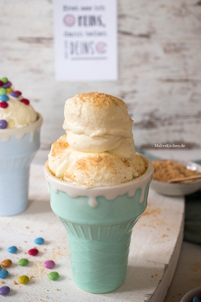 Erfrischender Frozen Joghurt mit Apfelzucker