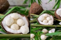 Rezept für Kokoseisbällchen mit Kokosflocken