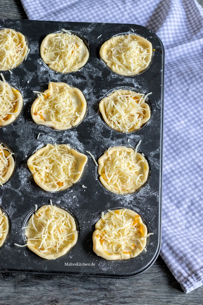 Mini-Kürbis-Quiche in der muffinform