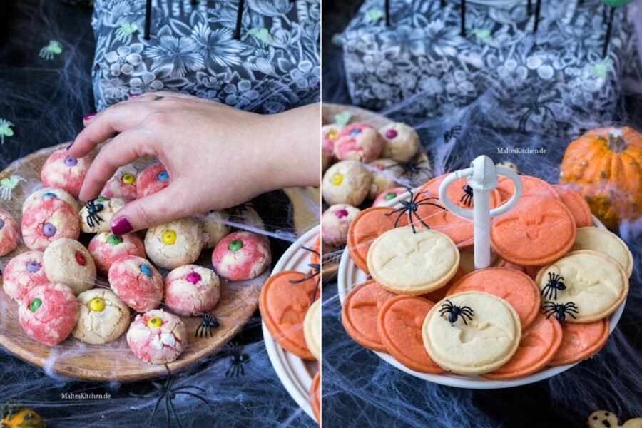 Rezept für Halloween Augen-Cookies und Fledermaus-Kekse