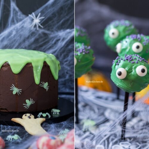Halloween Rezepte Schleimkuchen und Monster Cake Pops