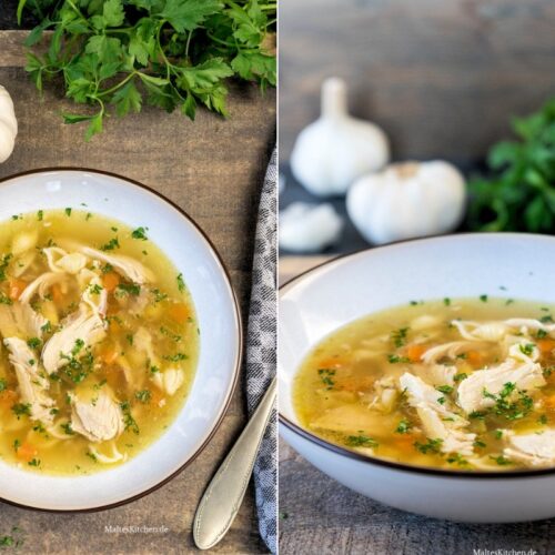 Rezept Hühnersuppe mit Nudeln und Knoblauch