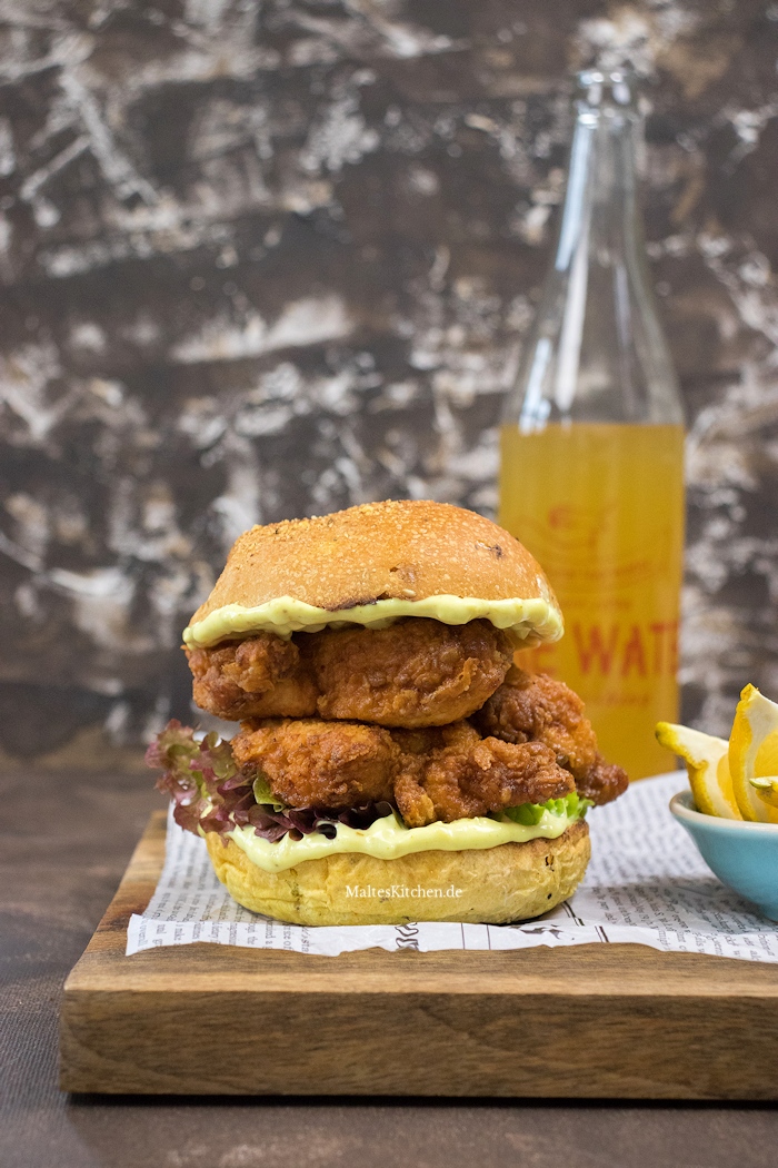 Knsupriger Fried Chicken Burger selbstgemacht