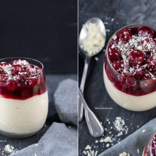 Rezept für Grießflammeri mit heißen Kirschen