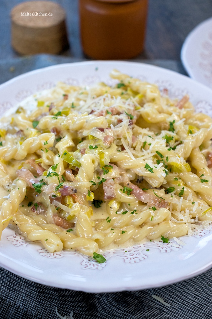 Leckere Nudeln in Sahnesauce