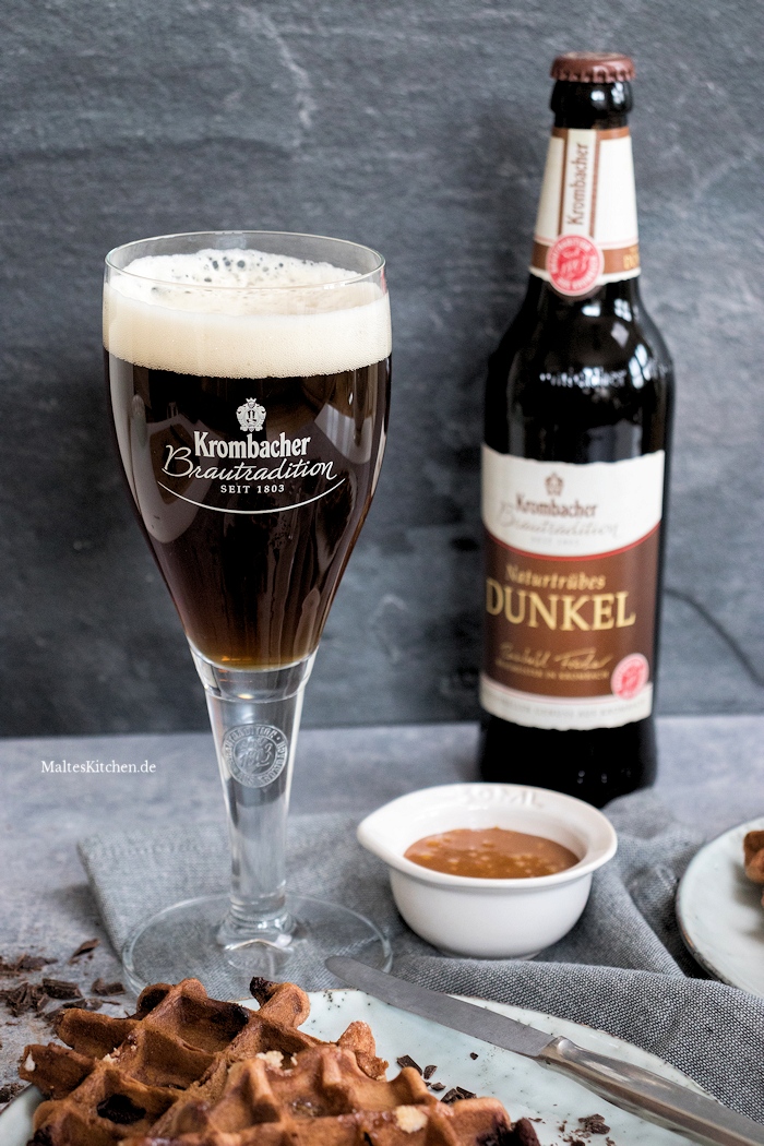 Brownie-Waffeln mit Krombacher Naturtrüb Dunkel