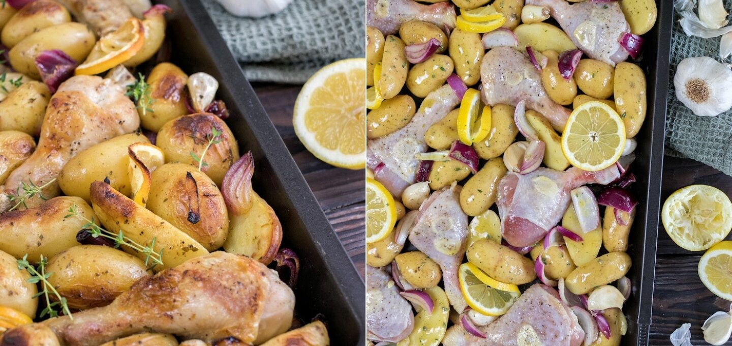 Rezept für Knoblauch-Hähnchen aus dem Ofen
