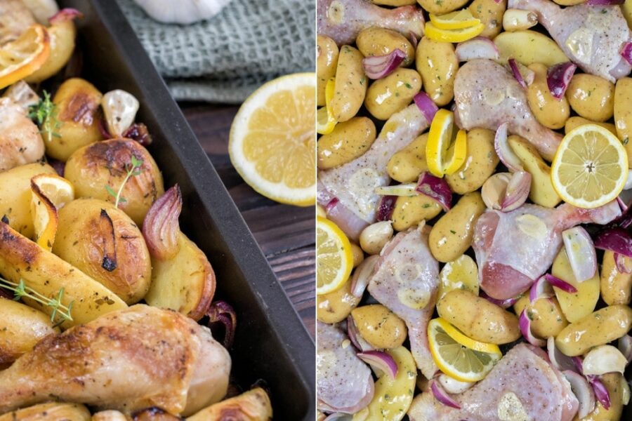 Rezept für Knoblauch-Hähnchen aus dem Ofen