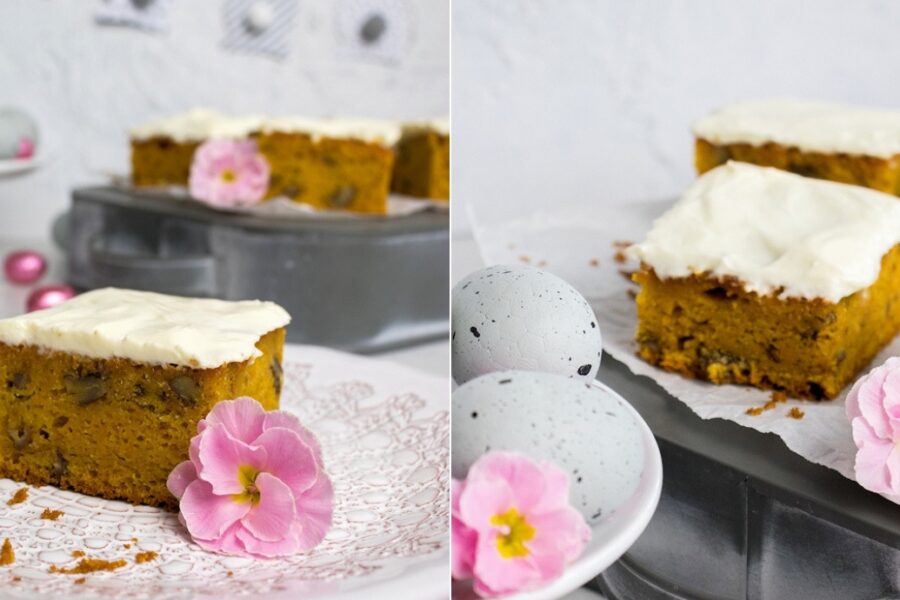 Rezept für einen saftigen Möhrenkuchen mit Mascarpone-Frosting