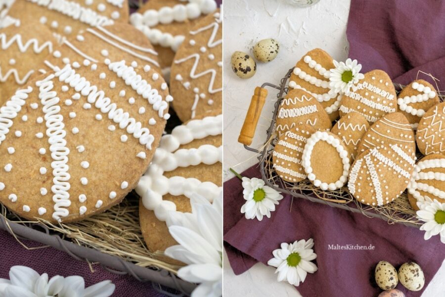 Rezept für mürbe Ostereier Shortbread Kekse