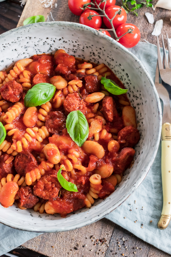 Leckere Pasta mit Chorizo