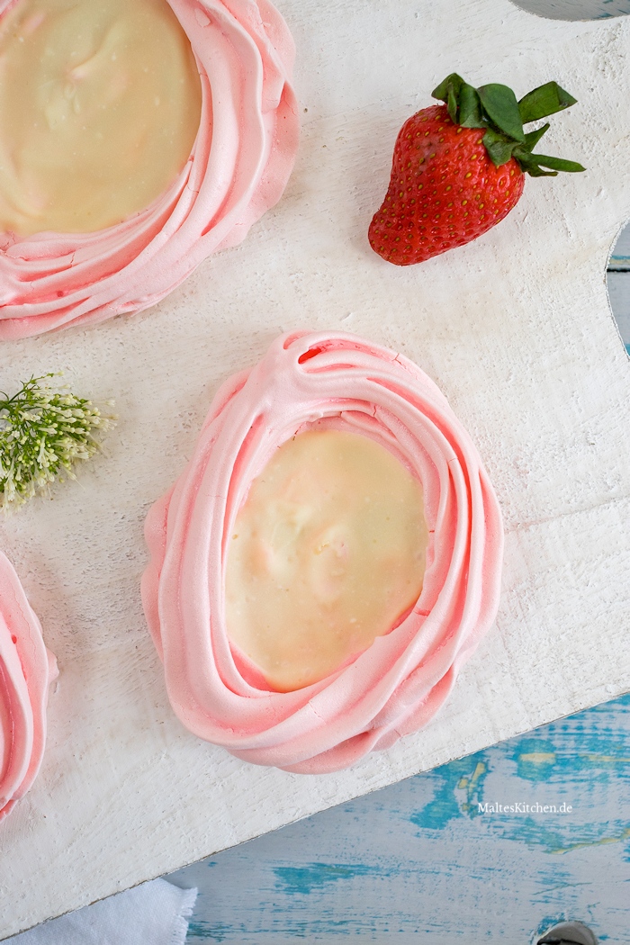 Baiser mit weißer Schokolade