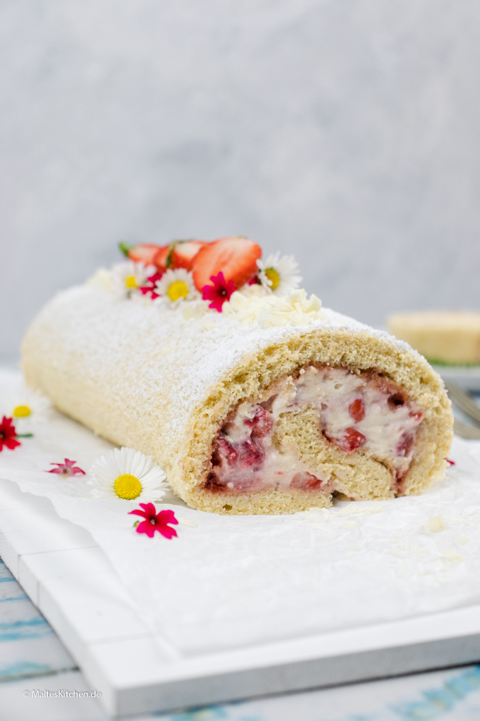 Erdbeerrolle mit Mascarpone
