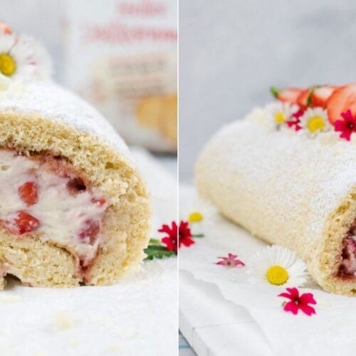 Rezept Erdbeerrolle mit Mascarpone und Sahne