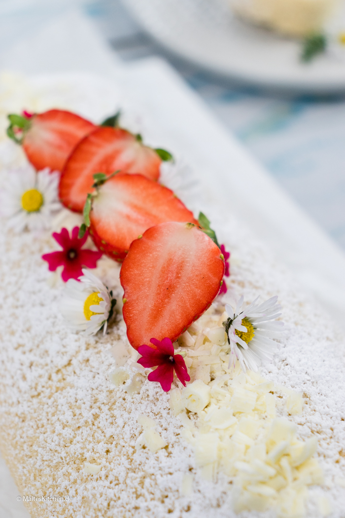 Erdbeeren mit weißer Schokolade
