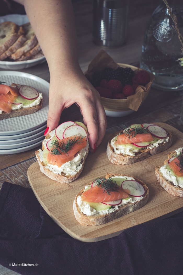 Knusprige Crostini mit Ziegenfrischkäse von Snøfrisk