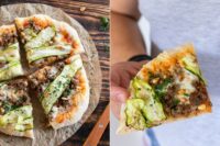 Rezept orientalische Pizza mit Hackfleisch, Zucchini und Taleggio vom Grill