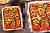 Rezept füe ein Ratatouille mit Tomaten, Zucchini, Auberginen in Tomatensauce