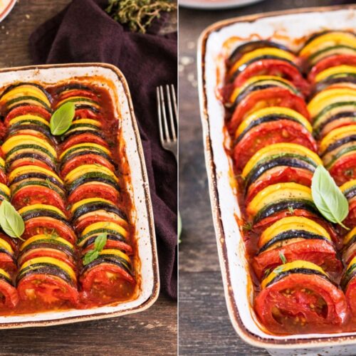 Rezept füe ein Ratatouille mit Tomaten, Zucchini, Auberginen in Tomatensauce