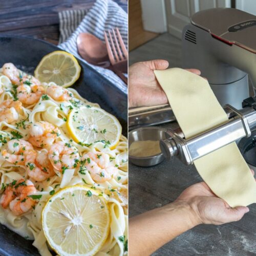 Rezept für Tagliatelle mit Garnelen in Zitronensauce