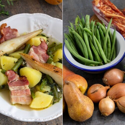 Rezept für einen deftigen Birnen, Bohnen und Speck Eintopf