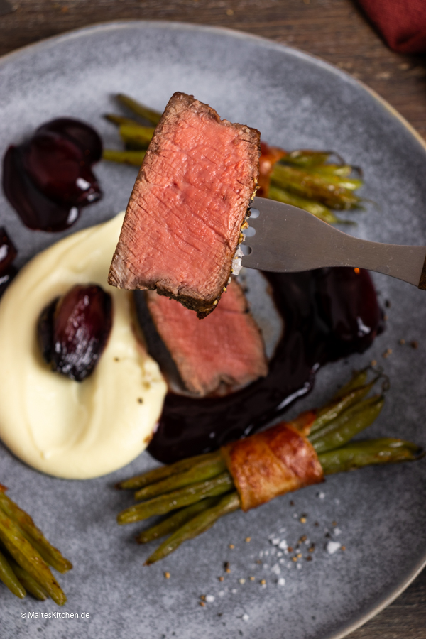 Rosa Rinderfilet, saftig gebraten