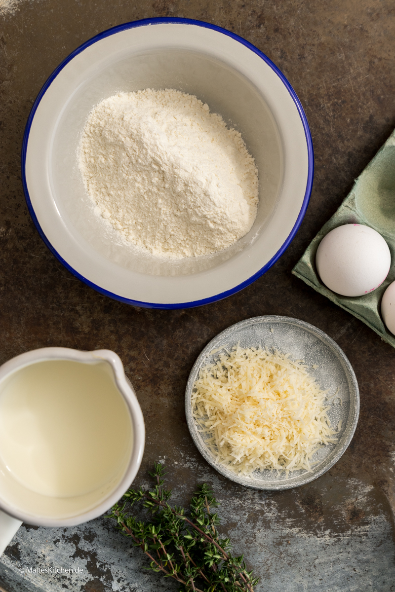 Zutaten für den Dutch Baby Ofenpfannkuchen
