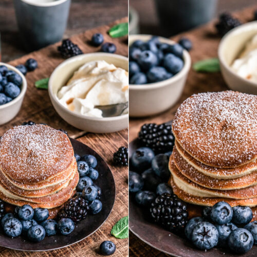 Rezept fluffige Pancakes mit Blaubeeren