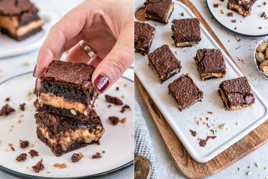Rezept Brownie mit Schokolade und Erdnussbuttercreme