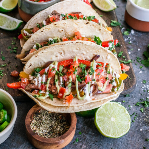 Rezept mexikanische Fajitas mit Rindfleisch und Paprikagemüse