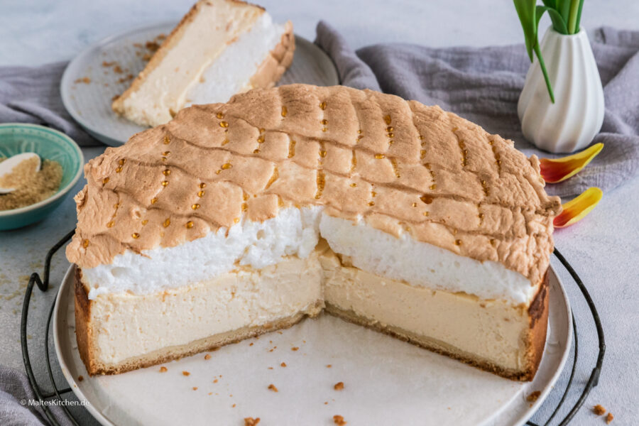 Rezept für einen cremigen Käsekuchen mit Tröpfchen / Tränen
