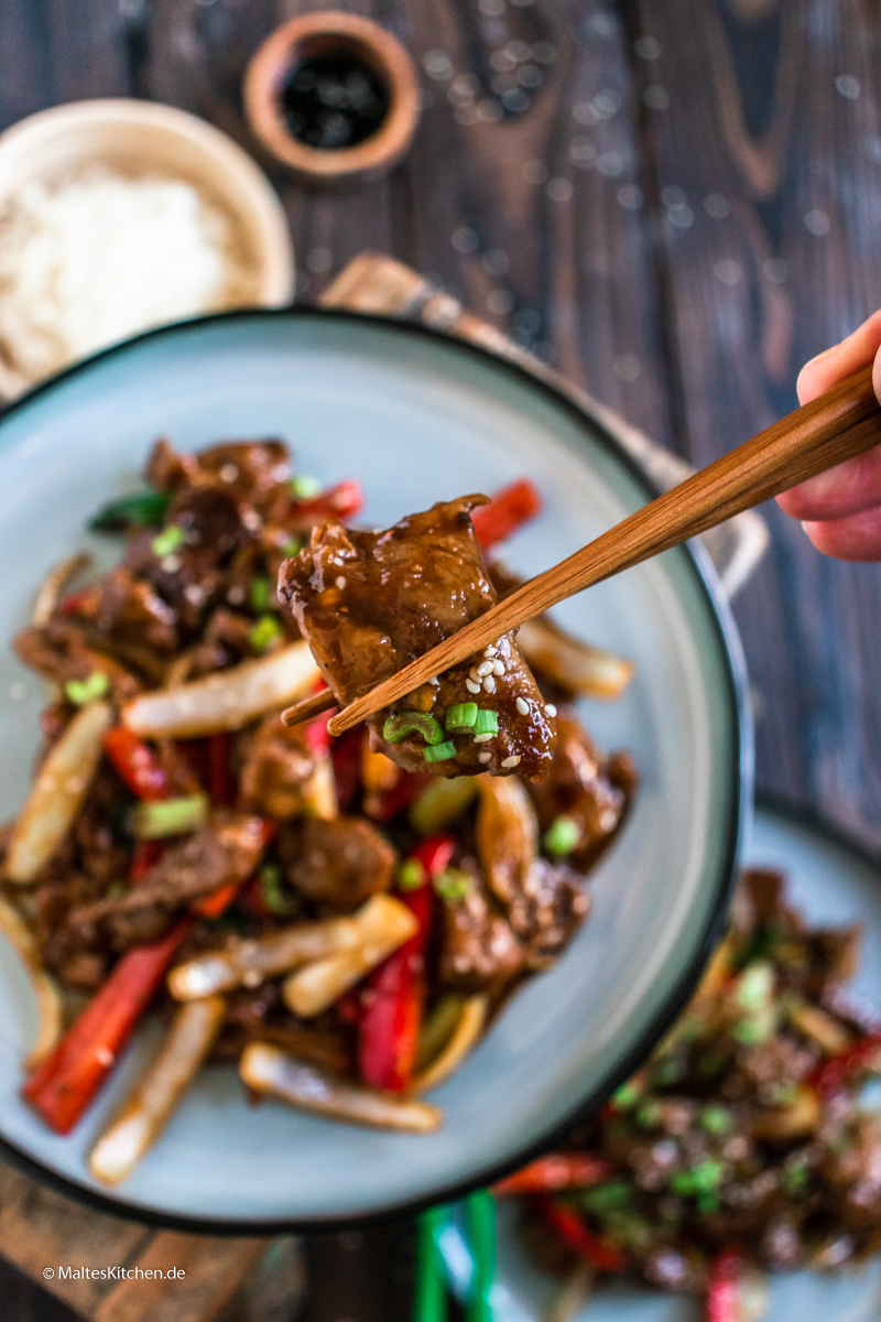 Rindfleisch aus dem Wok