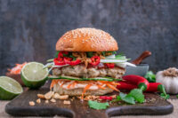Rezept Banh Mi Burger mit schweinefleisch und Hoisin-Ketchup