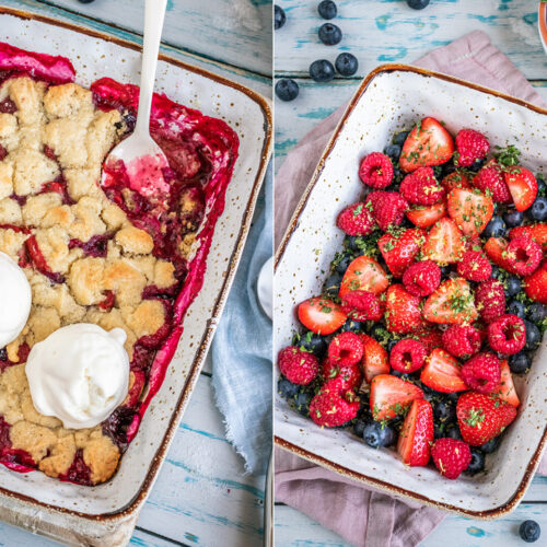 Rezept Beeren-Crumble vom Grill mit selbstgemachtem Joghurteis