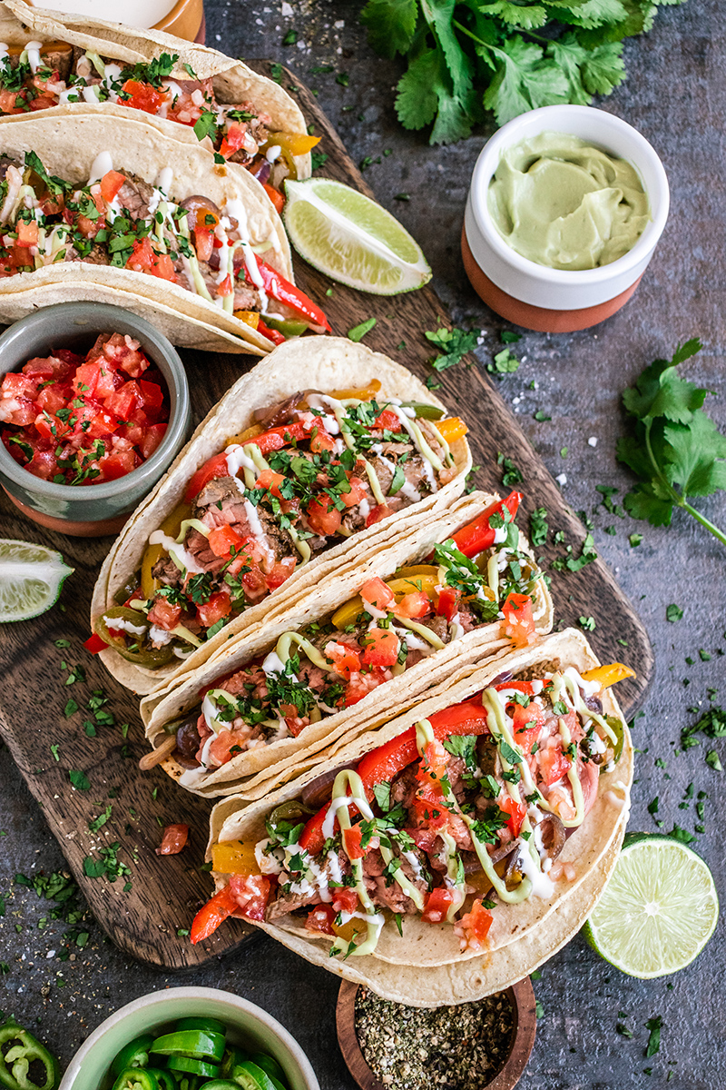 Fajitas mit Rindfleisch und Paprikagemüse