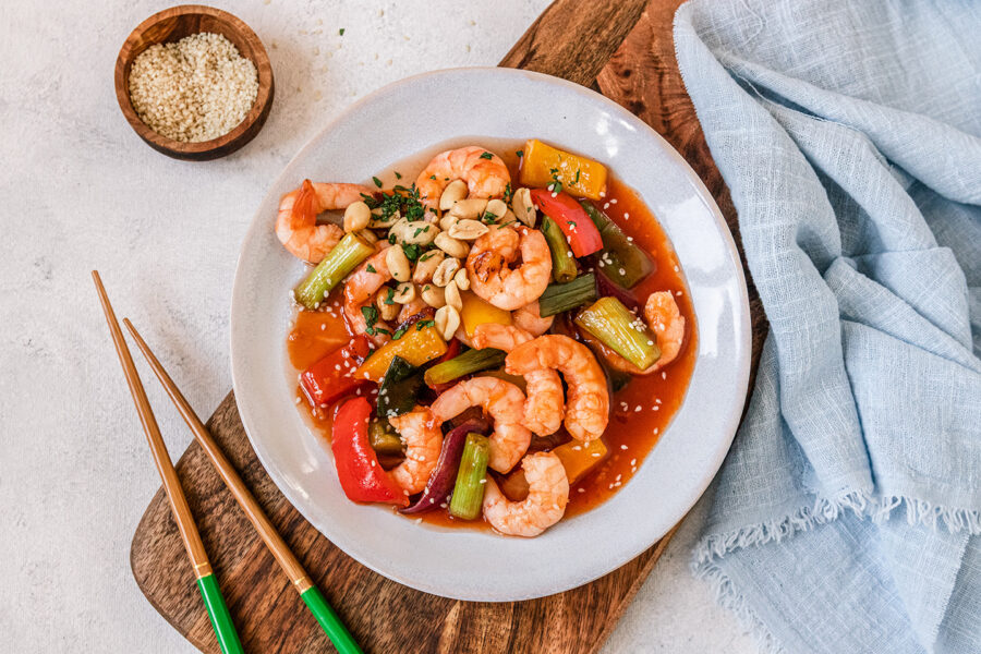 Rezept Pacific Prawns süß-sauer mit Gemüse