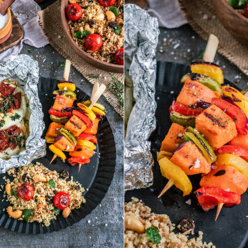 Rezept Süßkartoffelspieße mit Feta-Päckchen