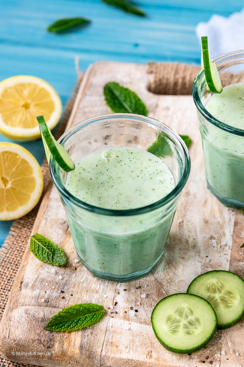 Erfrischender Buttermilch-Gurken-Shake