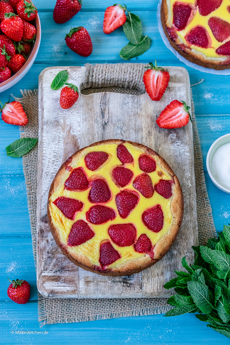 Süße Erdbeerpizza