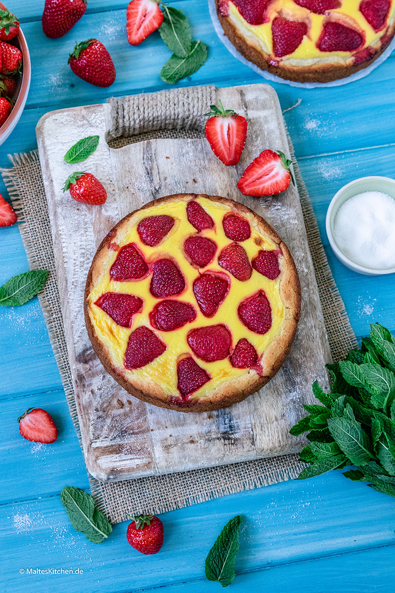 Knusprige Erdbeerpizza