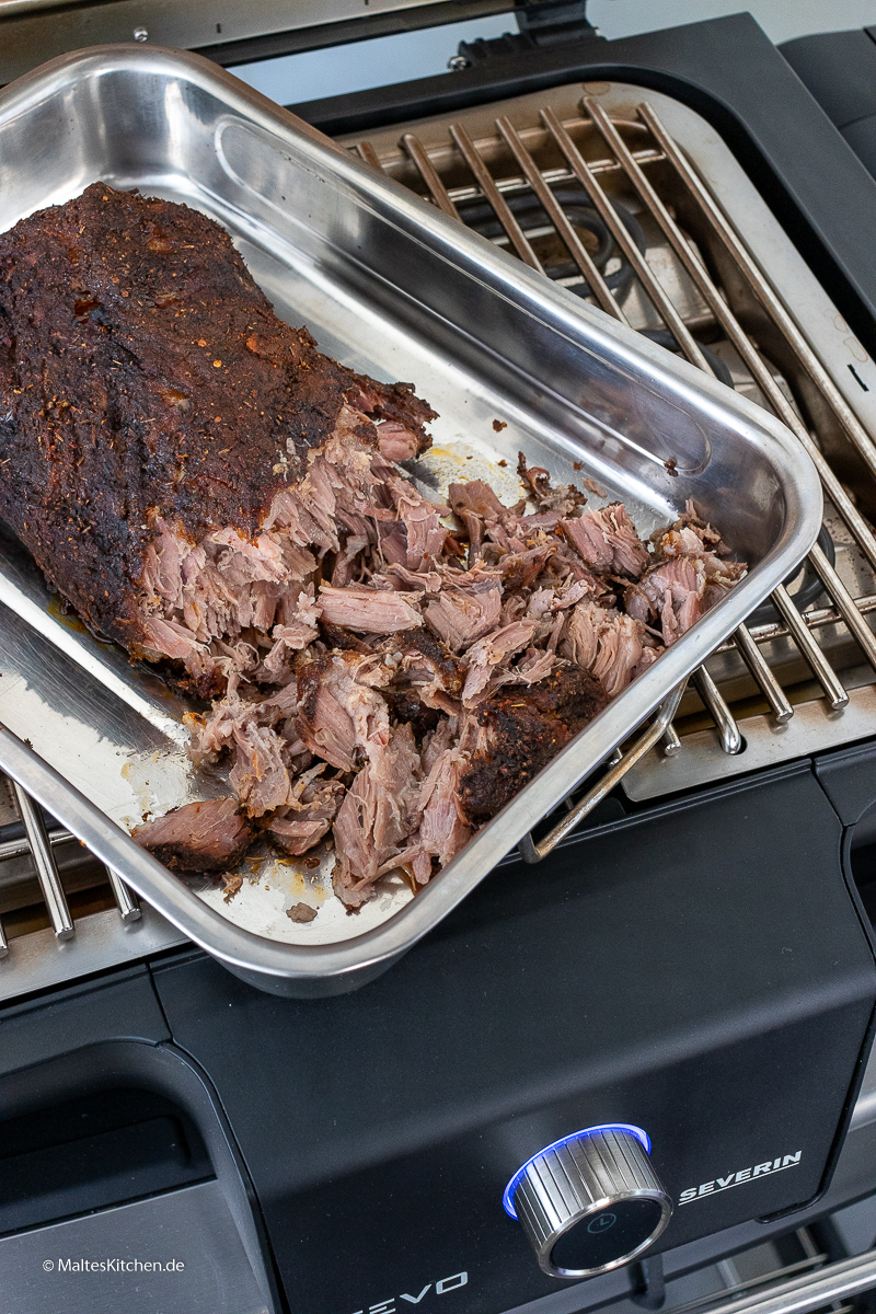 Ein sehr saftiges Pulled Pork! So muss das sein.