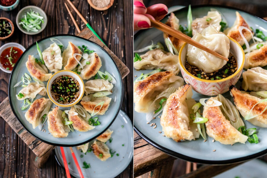 Rezept Gyoza selbstgemacht mit Schweinefleisch Füllung