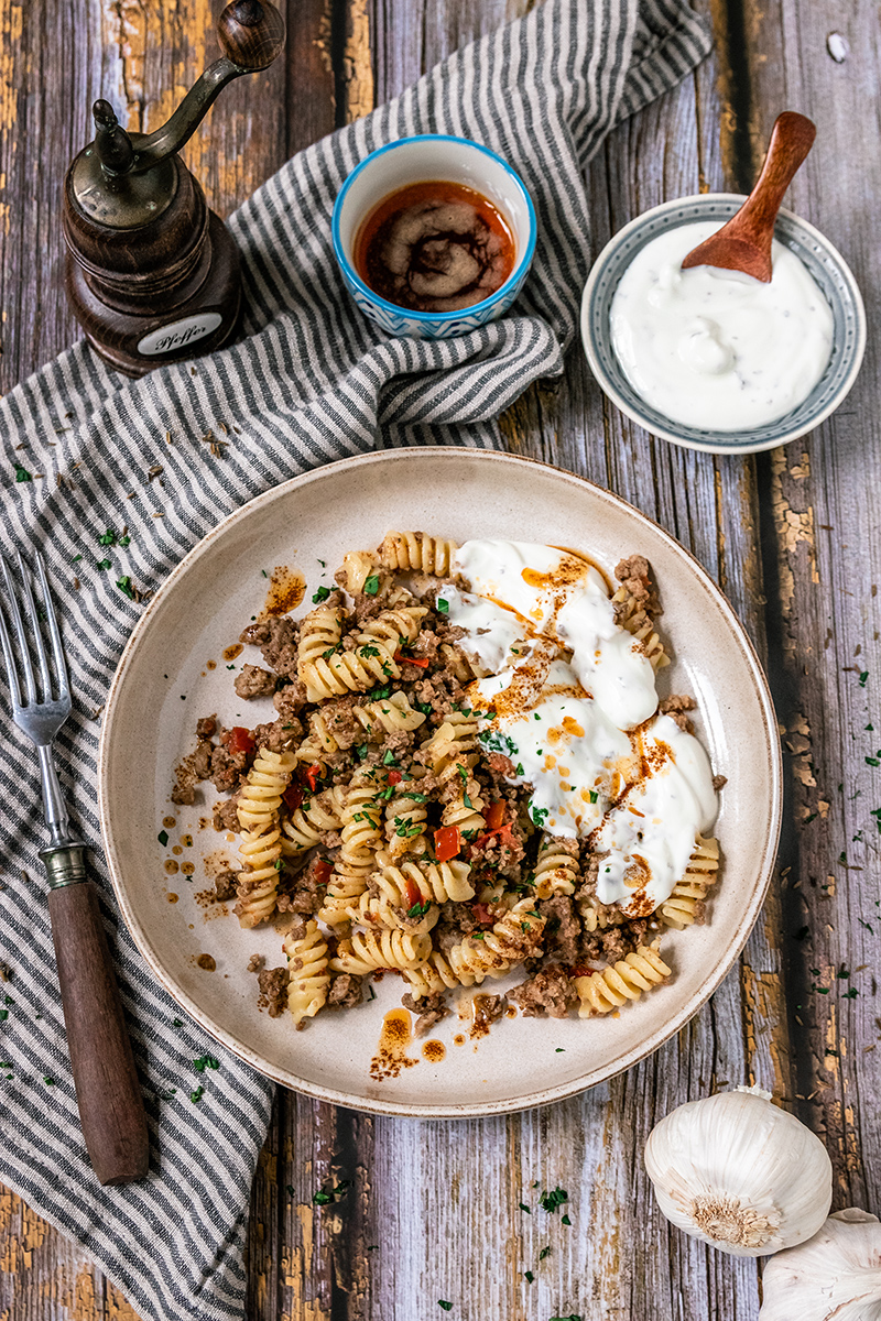 Yogurtlu Eriste, leckeres türkische Nudelpfanne.