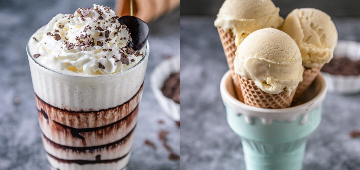 Rezept für einen Bananen-Milchshake mit Vanilleeis