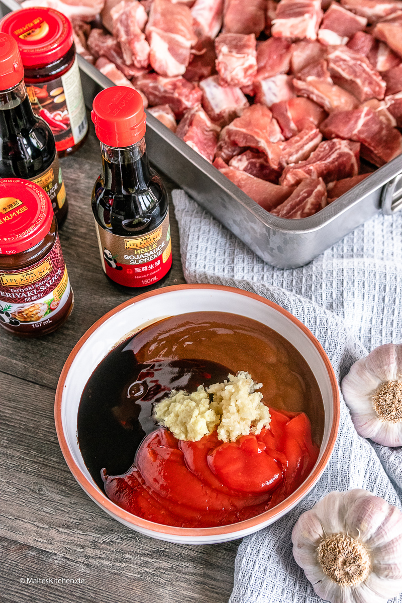 Die Marinade für meine BBQ-Ribs.