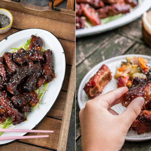 Rezept für leckere chinesische BBQ-Rippchen mit süßer Sauce.