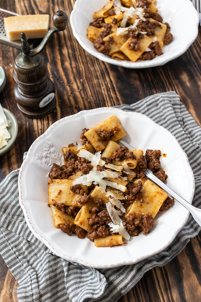 Leckere Bolognese mit Pasta.