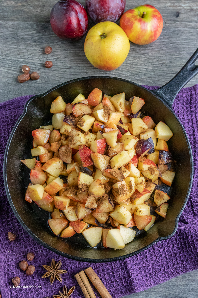 Pflaumen und Äpfel für meinen Crumble